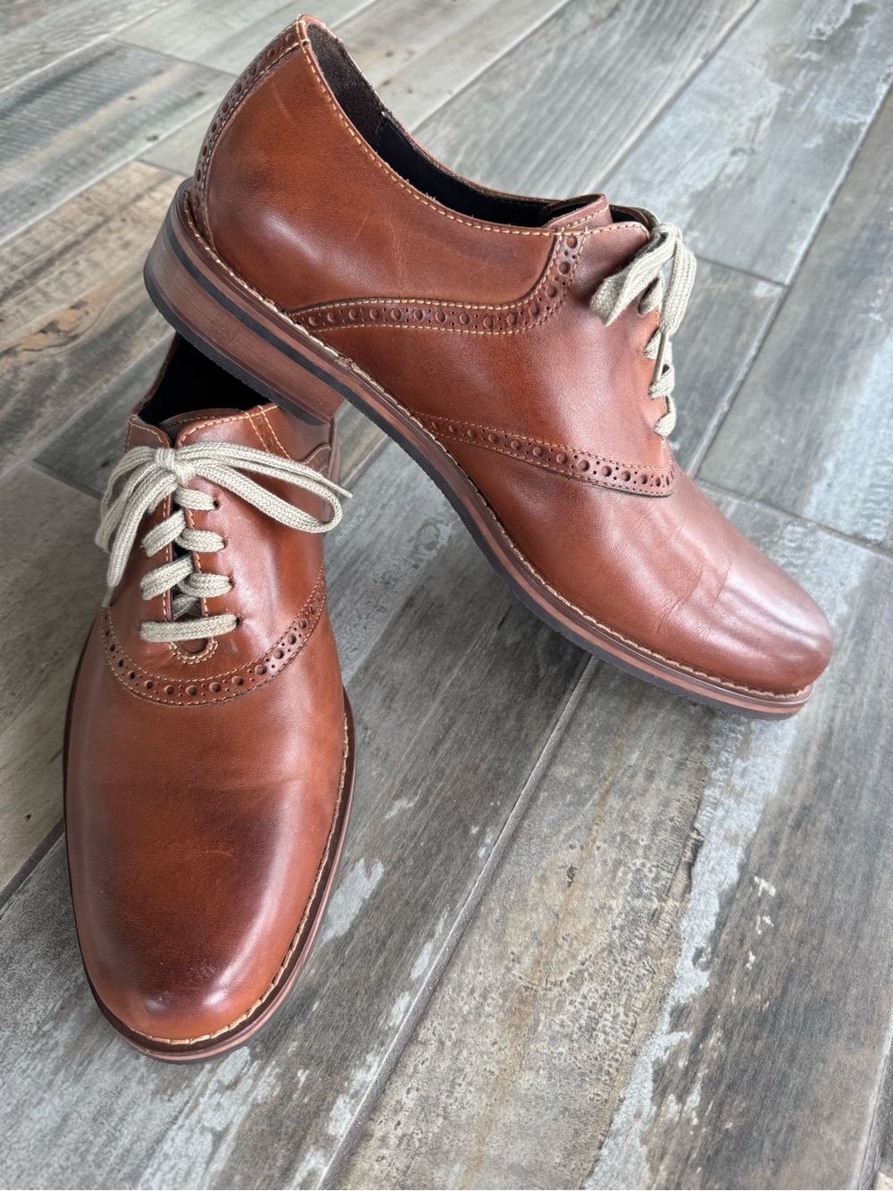 LNWOT Cole Haan Men's Leather Saddle Oxford Dress Shoes - Brown Size 11